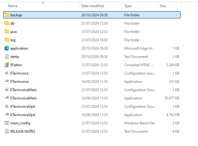 folder instalasi aplikasi e-faktur