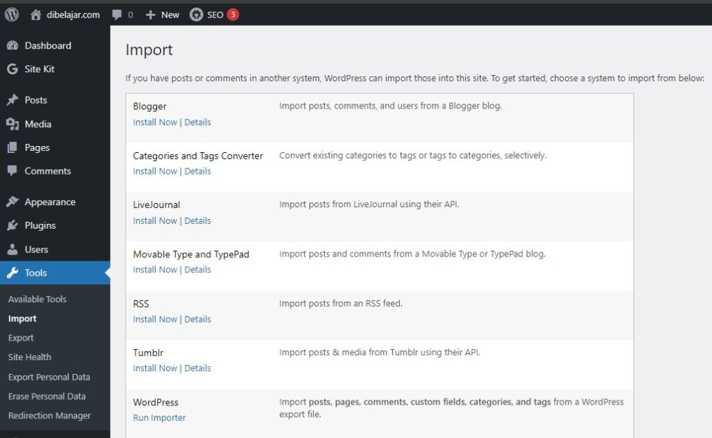 Plugin WordPress Importer