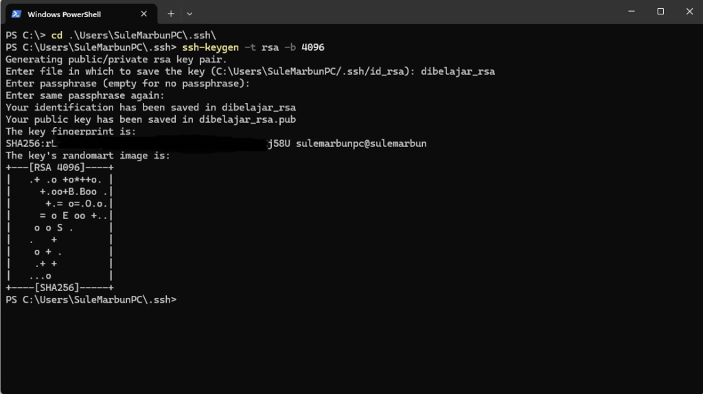 Mengaktifkan SSH Key Server menggunakan Windows Power Shell